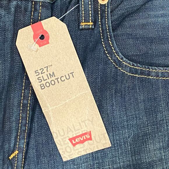 NEW With Tags Levi's 527 Slim Bootcut Jeans 38 x 30 Dark Wash with Fading - Picture 12 of 13